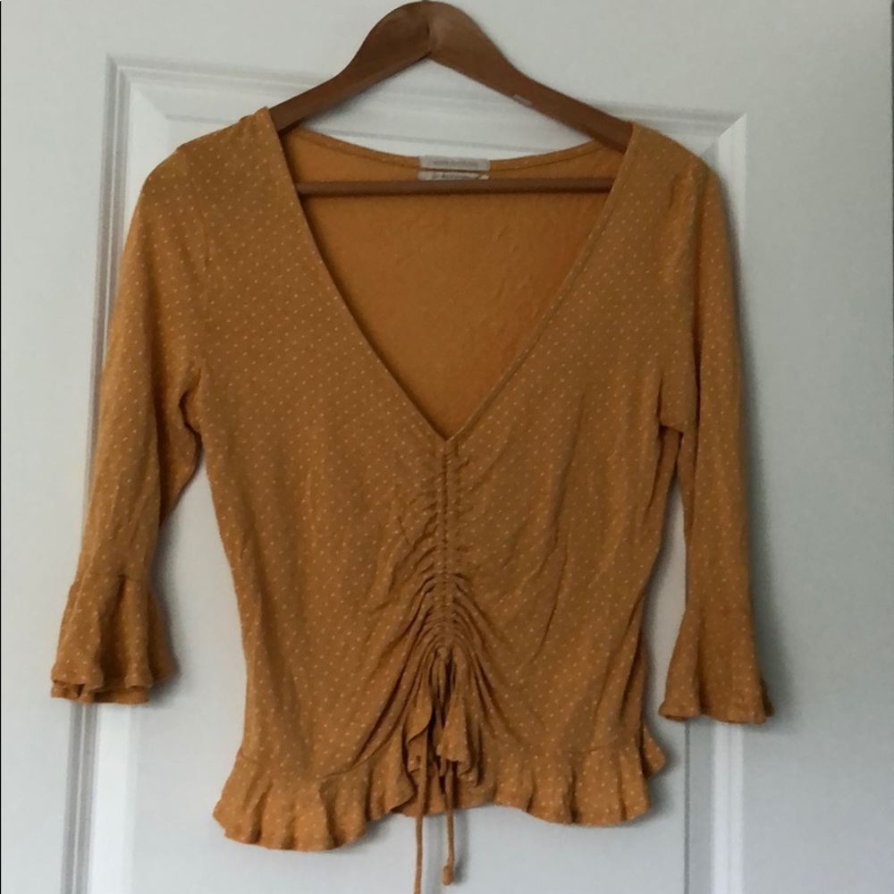 Urban Outfitters yellow polka dot top
